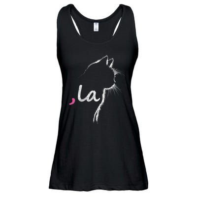 Retro Cat Comma La Cat Ladie La Ladies Essential Flowy Tank