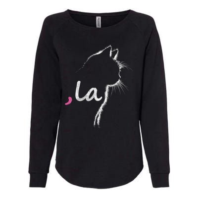 Retro Cat Comma La Cat Ladie La Womens California Wash Sweatshirt