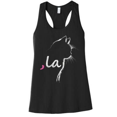 Retro Cat Comma La Cat Ladie La Women's Racerback Tank