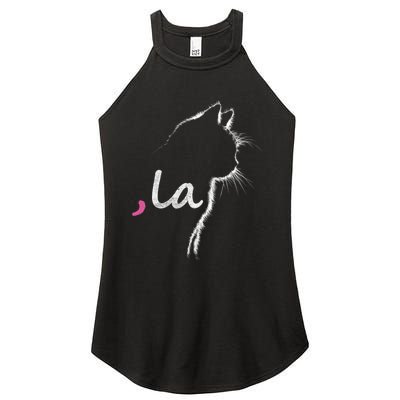 Retro Cat Comma La Cat Ladie La Women's Perfect Tri Rocker Tank