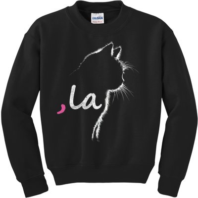 Retro Cat Comma La Cat Ladie La Kids Sweatshirt