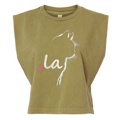 Retro Cat Comma La Cat Ladie La Garment-Dyed Women's Muscle Tee