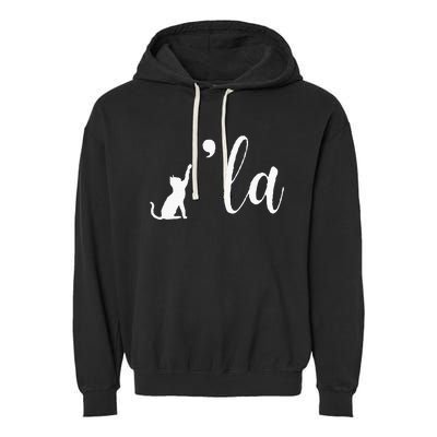 Retro Cat Comma La Comma La Funny 2024 Garment-Dyed Fleece Hoodie