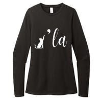 Retro Cat Comma La Comma La Funny 2024 Womens CVC Long Sleeve Shirt