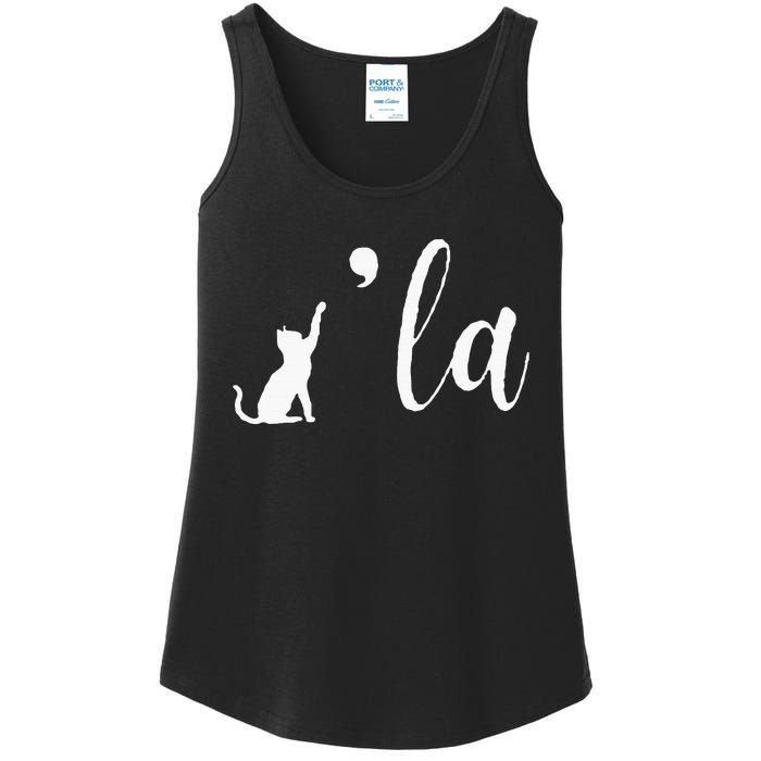 Retro Cat Comma La Comma La Funny 2024 Ladies Essential Tank