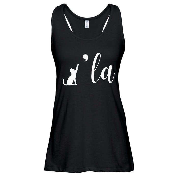 Retro Cat Comma La Comma La Funny 2024 Ladies Essential Flowy Tank