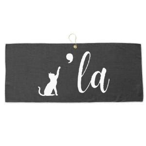 Retro Cat Comma La Comma La Funny 2024 Large Microfiber Waffle Golf Towel