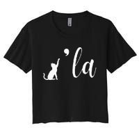 Retro Cat Comma La Comma La Funny 2024 Women's Crop Top Tee