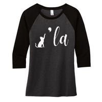 Retro Cat Comma La Comma La Funny 2024 Women's Tri-Blend 3/4-Sleeve Raglan Shirt