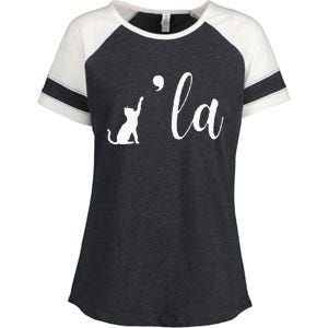 Retro Cat Comma La Comma La Funny 2024 Enza Ladies Jersey Colorblock Tee