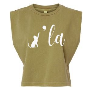 Retro Cat Comma La Comma La Funny 2024 Garment-Dyed Women's Muscle Tee