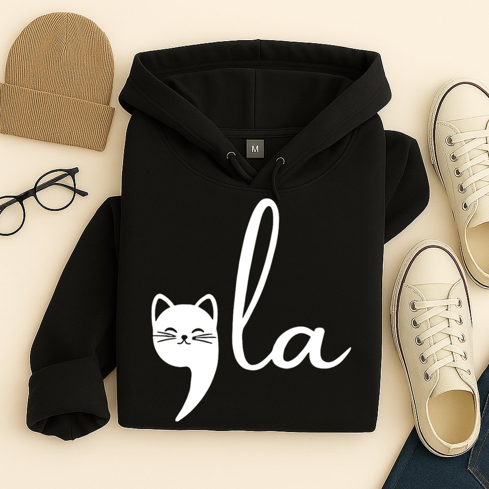 Retro Cat Comma La Kamala Harris For President 2024 Election Hoodie