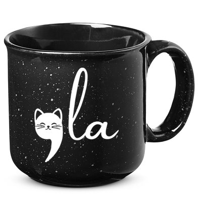 Retro Cat Comma La Kamala Harris For President 2024 Election 15oz Campfire Ceramic Mug