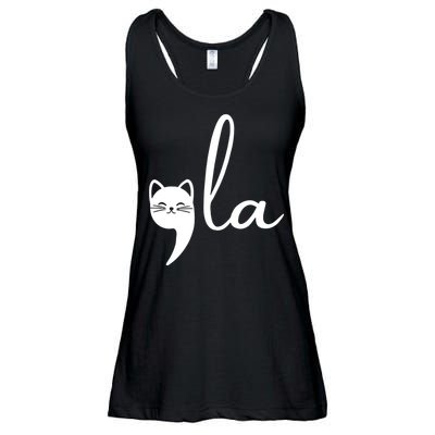 Retro Cat Comma La Kamala Harris For President 2024 Election Ladies Essential Flowy Tank