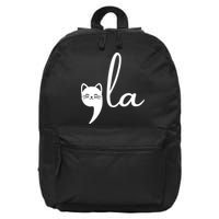 Retro Cat Comma La Kamala Harris For President 2024 Election 16 in Basic Backpack