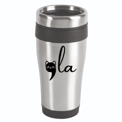 Retro Cat Comma La Kamala Harris For President 2024 Election 16oz Travel Tumbler