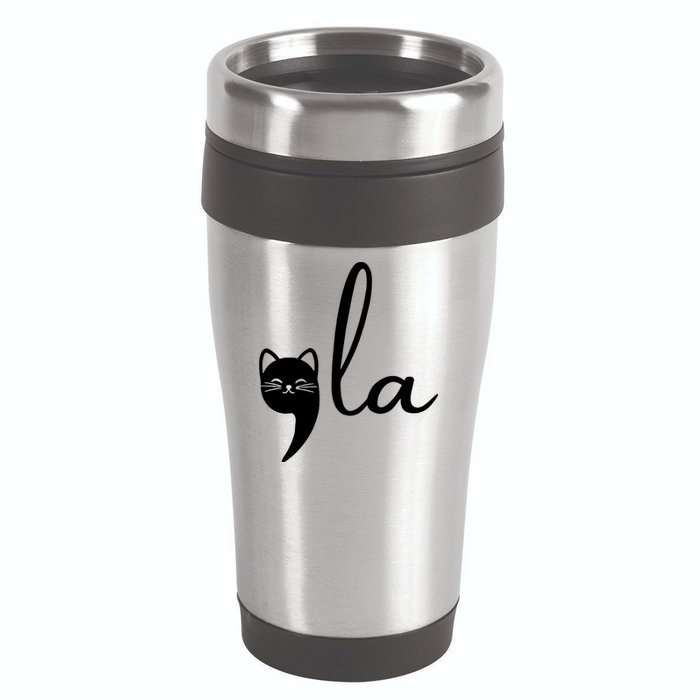 Retro Cat Comma La Kamala Harris For President 2024 Election 16oz Travel Tumbler