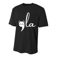 Retro Cat Comma La Kamala Harris For President 2024 Election Youth Performance Sprint T-Shirt