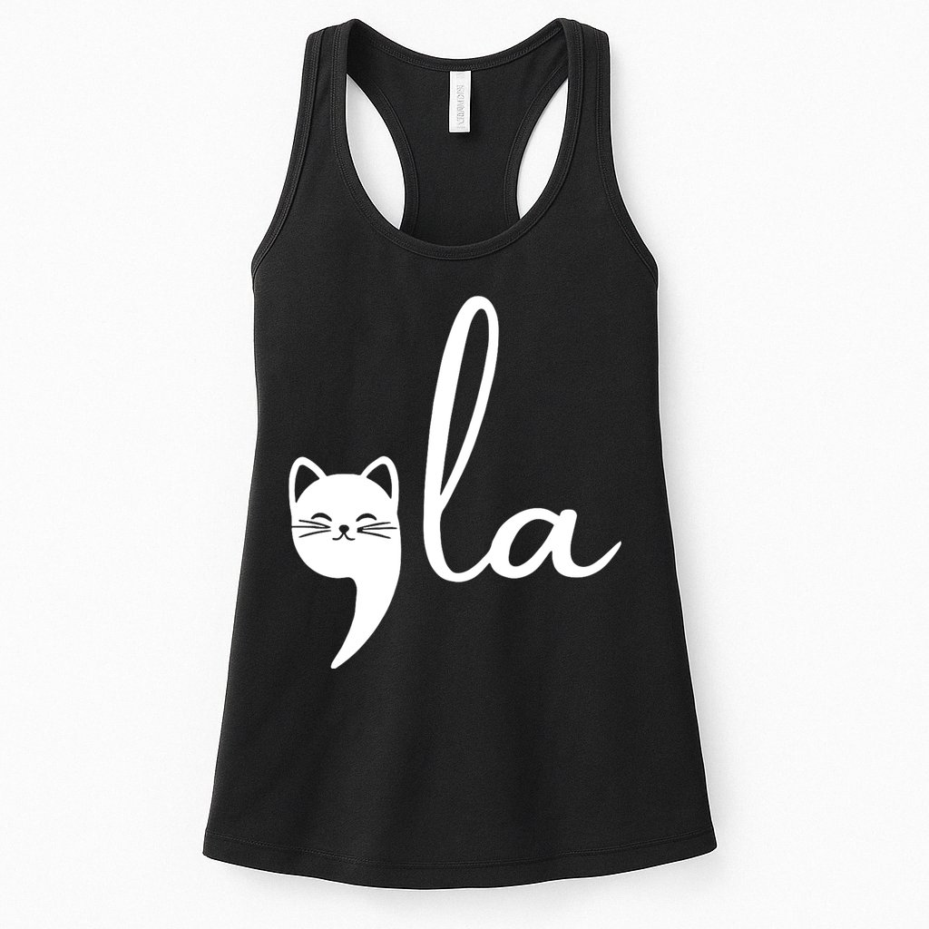 Retro Cat Comma La Kamala Harris For President 2024 Election Womens Tank Top