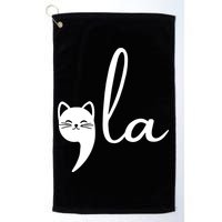 Retro Cat Comma La Kamala Harris For President 2024 Election Golf Towel