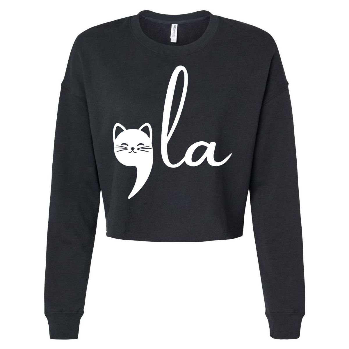 Retro Cat Comma La Kamala Harris For President 2024 Election Cropped Pullover Crew