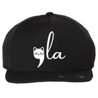 Retro Cat Comma La Kamala Harris For President 2024 Election Wool Snapback Cap