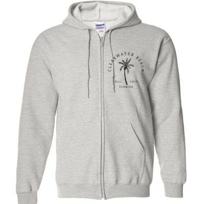 Retro Cool Clearwater Beach Original Florida Beaches Full Zip Hoodie