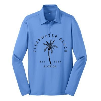 Retro Cool Clearwater Beach Original Florida Beaches Silk Touch Performance Long Sleeve Polo