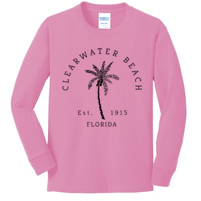 Retro Cool Clearwater Beach Original Florida Beaches Kids Long Sleeve Shirt