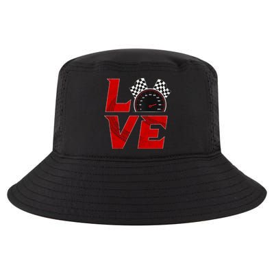 Race Car Checker Flag Love Auto Racing Gift Cool Comfort Performance Bucket Hat