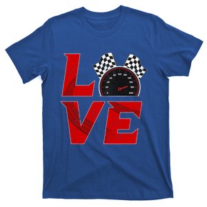 Race Car Checker Flag Love Auto Racing Gift T-Shirt