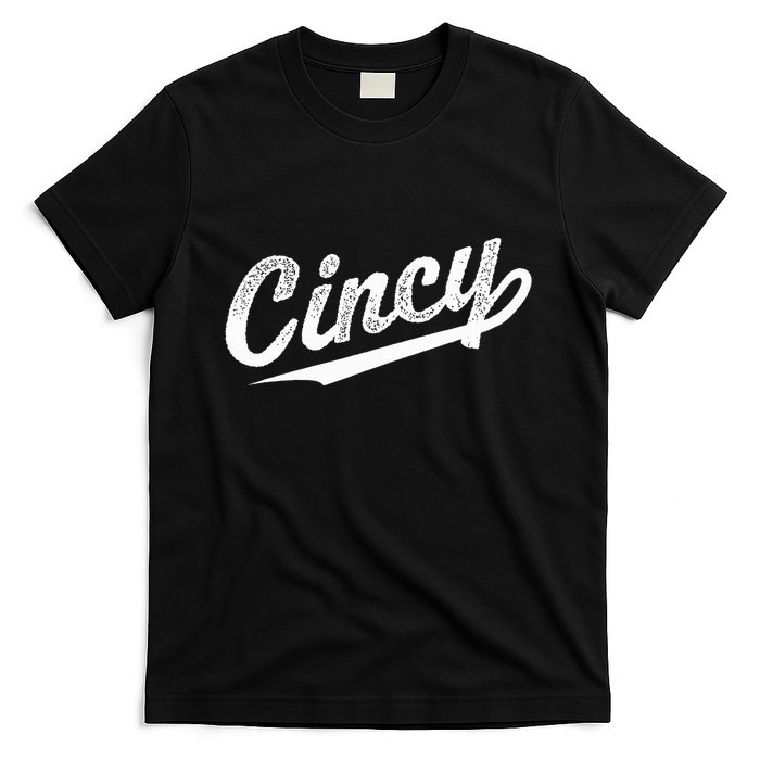 Retro Cincy Cincinnati Ohio Vintage Cursive Script Throwback T-Shirt