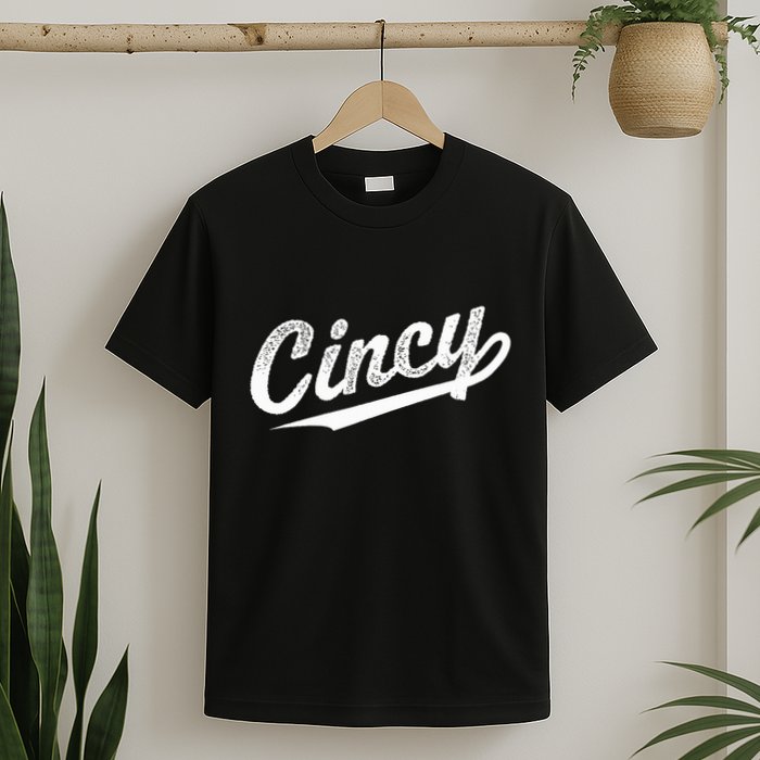 Retro Cincy Cincinnati Ohio Vintage Cursive Script Throwback T-Shirt