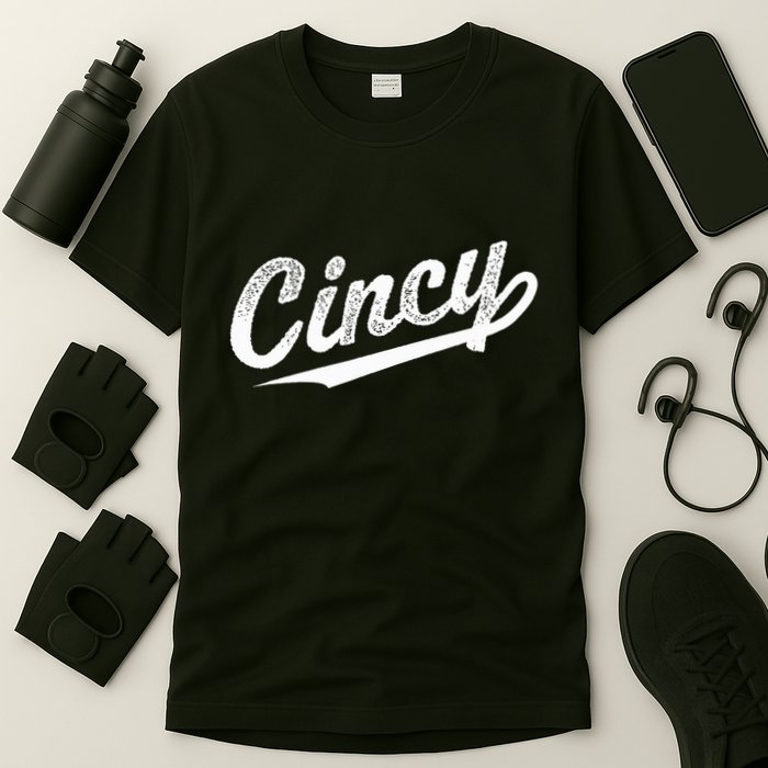 Retro Cincy Cincinnati Ohio Vintage Cursive Script Throwback T-Shirt