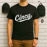 Retro Cincy Cincinnati Ohio Vintage Cursive Script Throwback T-Shirt