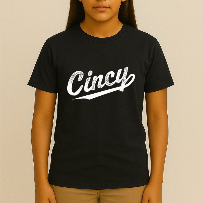 Retro Cincy Cincinnati Ohio Vintage Cursive Script Throwback T-Shirt