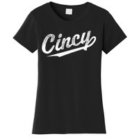 Retro Cincy Cincinnati Ohio Vintage Cursive Script Throwback Women's T-Shirt