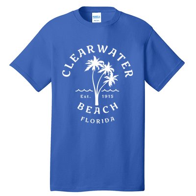 Retro Cool Clearwater Beach Original Florida Beach Palm Tree Gift Tall T-Shirt