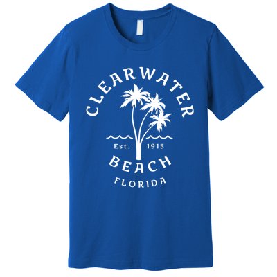 Retro Cool Clearwater Beach Original Florida Beach Palm Tree Gift Premium T-Shirt