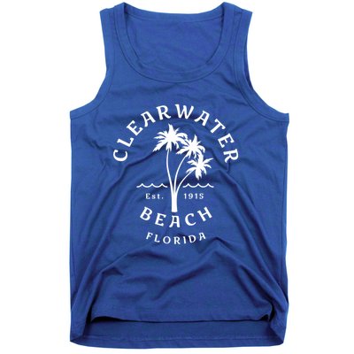 Retro Cool Clearwater Beach Original Florida Beach Palm Tree Gift Tank Top