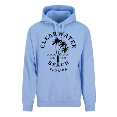 Retro Cool Clearwater Beach Original Florida Beach Palm Tree Gift Unisex Surf Hoodie