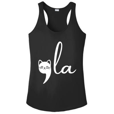 Retro Cat Comma La Kamala Harris For President 2024 Election Cool Gift Ladies PosiCharge Competitor Racerback Tank