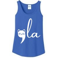 Retro Cat Comma La Kamala Harris For President 2024 Election Cool Gift Ladies Essential Tank