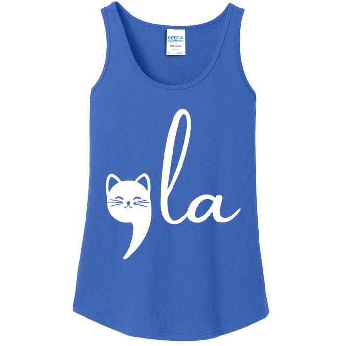 Retro Cat Comma La Kamala Harris For President 2024 Election Cool Gift Ladies Essential Tank