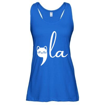 Retro Cat Comma La Kamala Harris For President 2024 Election Cool Gift Ladies Essential Flowy Tank