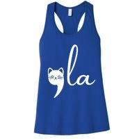 Retro Cat Comma La Kamala Harris For President 2024 Election Cool Gift Women's Racerback Tank