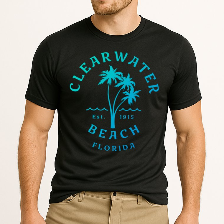 Retro Cool Clearwater Beach Original Florida Beach Palm Tree Gift Performance Shirt