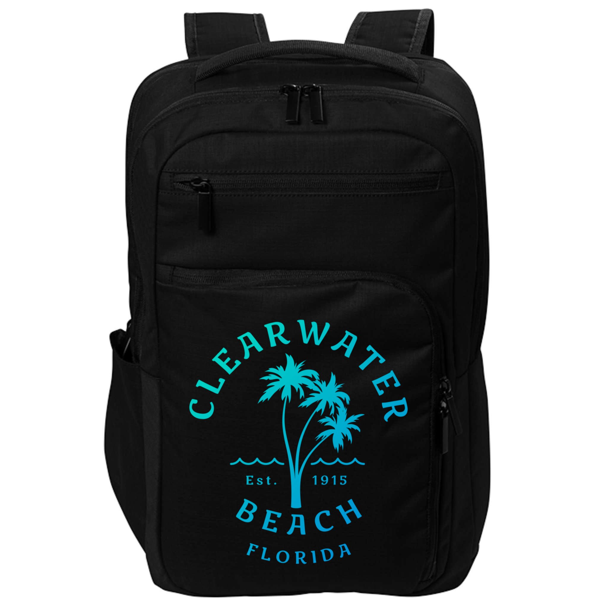Retro Cool Clearwater Beach Original Florida Beach Palm Tree Gift Impact Tech Backpack