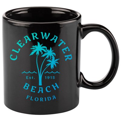 Retro Cool Clearwater Beach Original Florida Beach Palm Tree Gift 11oz C Handle Ceramic Mug