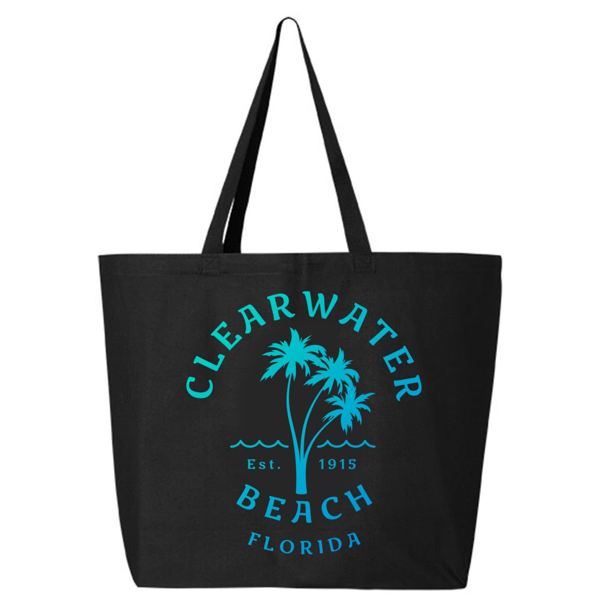 Retro Cool Clearwater Beach Original Florida Beach Palm Tree Gift 25L Jumbo Tote